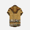 Mudcloth Dashiki Button Shirt Unisex Short-sleeve Blouses No Collar Kingshiki - Image 2
